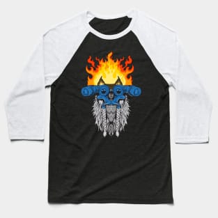 old skull head fire Baseball T-Shirt